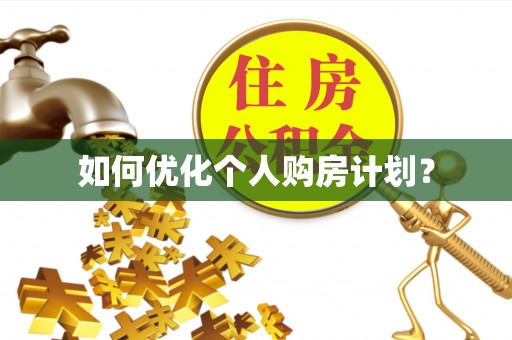 牡丹如何优化个人购房计划？