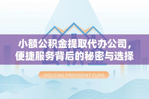 牡丹小额公积金提取代办公司，便捷服务背后的秘密与选择指南