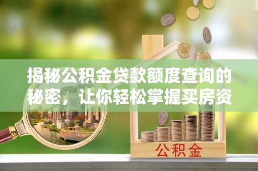 牡丹揭秘公积金贷款额度查询的秘密，让你轻松掌握买房资金规划