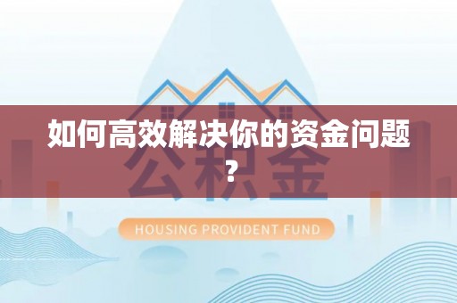 牡丹如何高效解决你的资金问题？